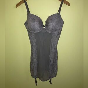 Victoria Secret NEW sexy lace slip bustier with garter size 36C Valentine GIFT